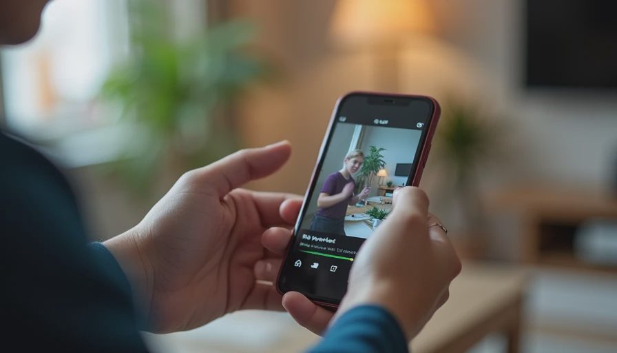 A documentary-style close-up photo of a teen's hand holding a smartphone and scrolling through short-form video feeds.