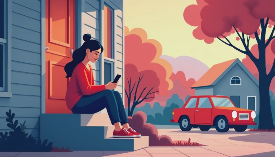 Visual context for teenager on phone